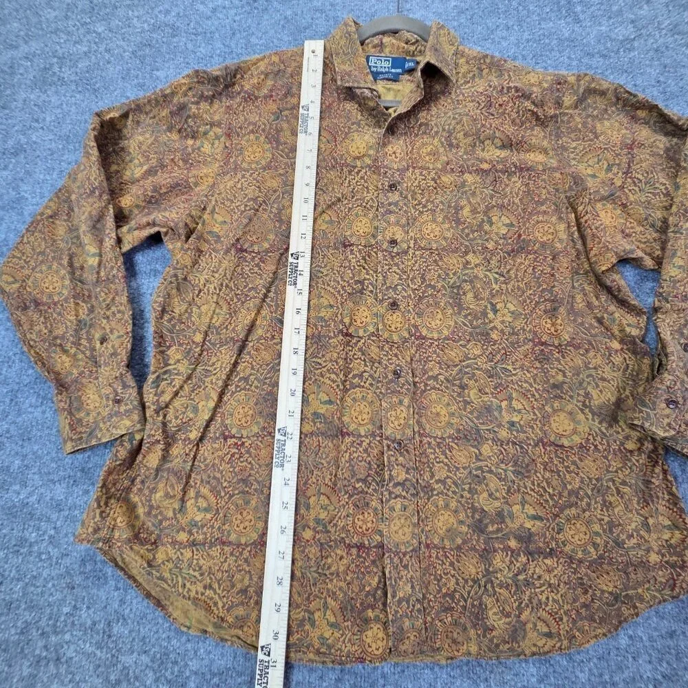 Vintage Polo Ralph Lauren Estate Classic Fit Abstract Print Button Down Shirt XL